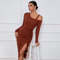 Split off shoulder autumn winter hip bag long sleeve sexy dress Split off shoulder autumn winter hip bag long sleeve sexy dress