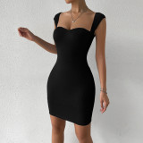 Women's fashion sexy nightclub skirt sleeveless knitting bag hip sling dress