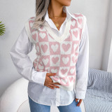 Love knitted vest sweater vest
