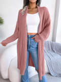 Autumn and winter casual versatile lapel long cardigan sweater coat