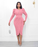 Women's V-neck Irregular Dress Dress