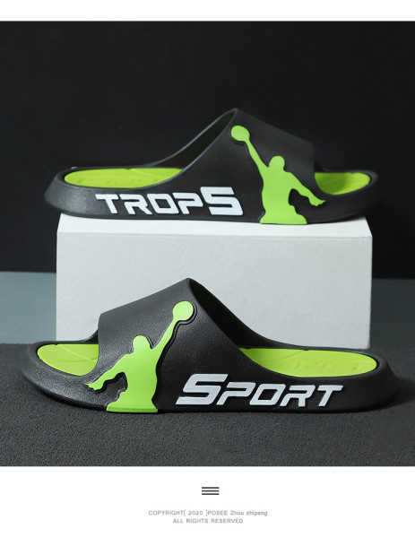Men's slippers Sports couple Bathroom one word thickened flat sandals