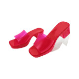 High heel shoes, thick heel sandals