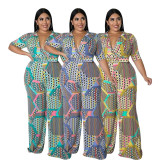 Fashionable elastic knitting material including belt jumpsuit