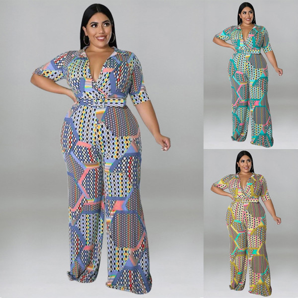 Fashionable elastic knitting material including belt jumpsuit