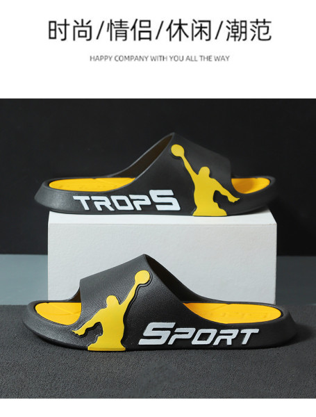 Men's slippers Sports couple Bathroom one word thickened flat sandals