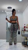 Women's sling mesh hot drilling pants suit
