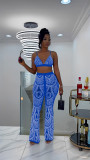 Women's sling mesh hot drilling pants suit