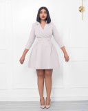 Double breasted A-line skirt with suit collar