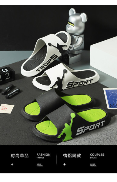 Men's slippers Sports couple Bathroom one word thickened flat sandals
