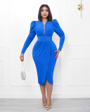 Women's V-neck Irregular Dress Dress