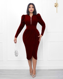 Women's V-neck Irregular Dress Dress