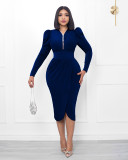 Women's V-neck Irregular Dress Dress