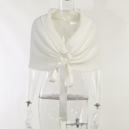 Woolen cold proof shawl dress with small waistcoat