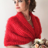 Woolen cold proof shawl dress with small waistcoat