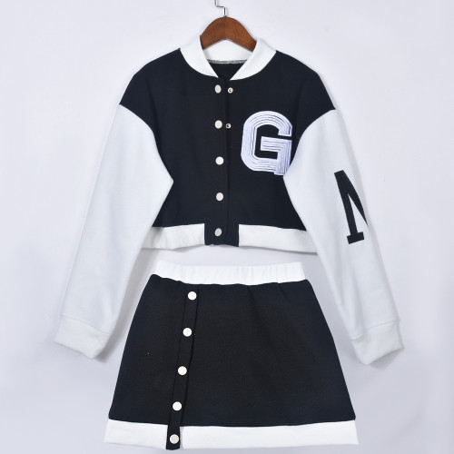 Long sleeve open navel fashion sports skirt thickened suit
