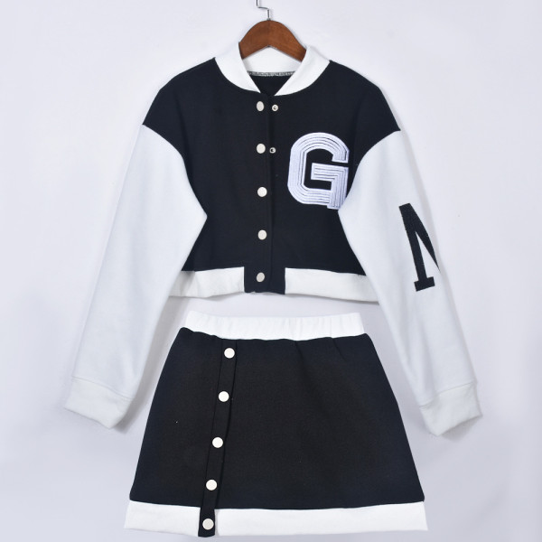 Long sleeve open navel fashion sports skirt thickened suit