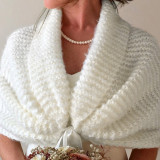 Woolen cold proof shawl dress with small waistcoat