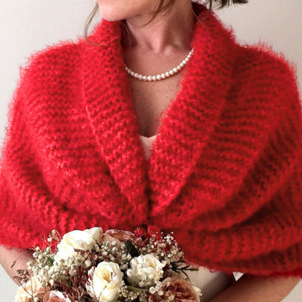 Woolen cold proof shawl dress with small waistcoat