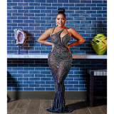 Fashion Women's Mesh Scalded Sleeveless V-neck Long Dress Dress