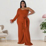 Oversized women's asymmetric jumpsuit