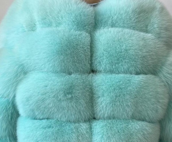 Fox hair imitation fur coat Women's short long sleeved fur faux fur coat