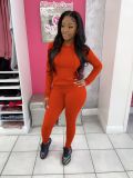 Women's solid sports casual two-piece set