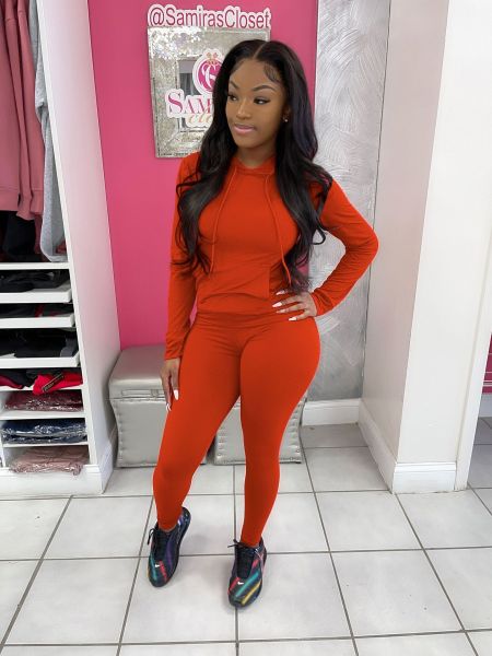 Women's solid sports casual two-piece set