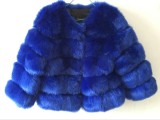 Fox hair imitation fur coat Women's short long sleeved fur faux fur coat