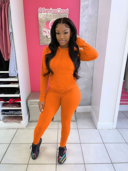 Women's solid sports casual two-piece set