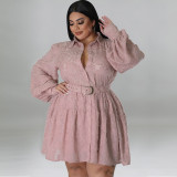 Large women's small chrysanthemum long sleeve shirt