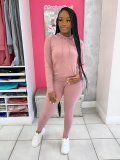 Women's solid sports casual two-piece set