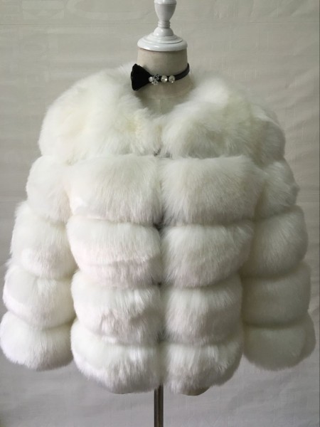 Fox hair imitation fur coat Women's short long sleeved fur faux fur coat