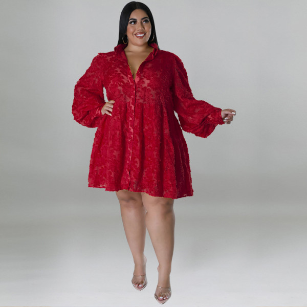 Large women's small chrysanthemum long sleeve shirt