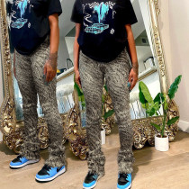 Spice Girl Zebra Pattern Wool Texture Pants Fashion Versatile Casual Pants Spice Girl Zebra Pattern Wool Texture Pants Fashion Versatile Casual Pants