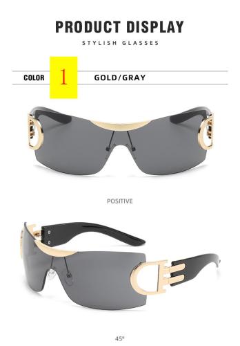 Luxurious sunglasses High sense one-piece frameless women's sunglasses Fashion large frame sunglasses