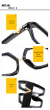 V-leg polygonal flat lens anti blue lens frame, fashionable irregular decorative eyeglass frame
