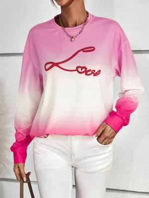 Fashion long sleeve gradient casual sweater