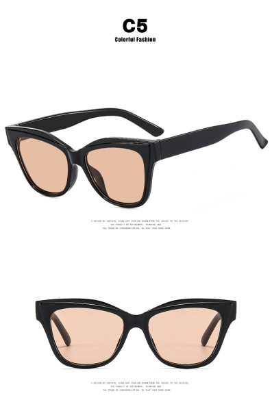 Black and white color block cat's eye sunglasses big frame net red sunglasses