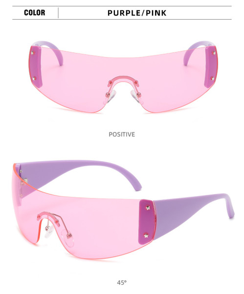 One piece sunglasses Cool rimless driving sunglasses Fashion sports glasses for men and women