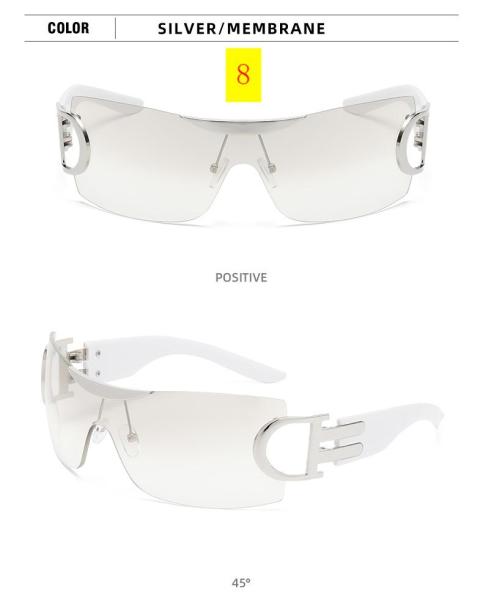Luxurious sunglasses High sense one-piece frameless women's sunglasses Fashion large frame sunglasses