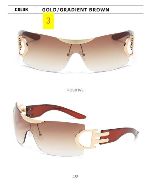Luxurious sunglasses High sense one-piece frameless women's sunglasses Fashion large frame sunglasses