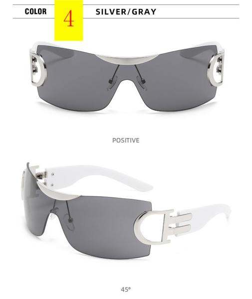 Luxurious sunglasses High sense one-piece frameless women's sunglasses Fashion large frame sunglasses