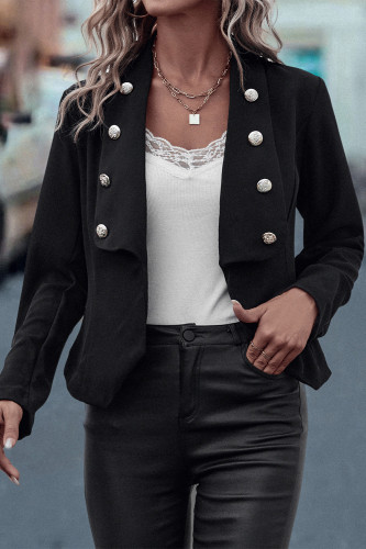 Solid Button Slim Fit Suit Coat