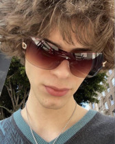 Frameless couple sunglasses fashionable double ring decorative net red glasses one-piece sunglasses Frameless couple sunglasses fashionable double ring decorative net red glasses one-piece sunglasses