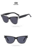 Black and white color block cat's eye sunglasses big frame net red sunglasses