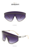 Fashionable large frame sunglasses street photography personality sunshade sunglasses trend one-piece semi metal leg glasses