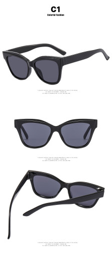 Black and white color block cat's eye sunglasses big frame net red sunglasses