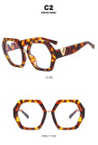 V-leg polygonal flat lens anti blue lens frame, fashionable irregular decorative eyeglass frame