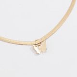 Versatile geometric flat snake chain dollar butterfly necklace